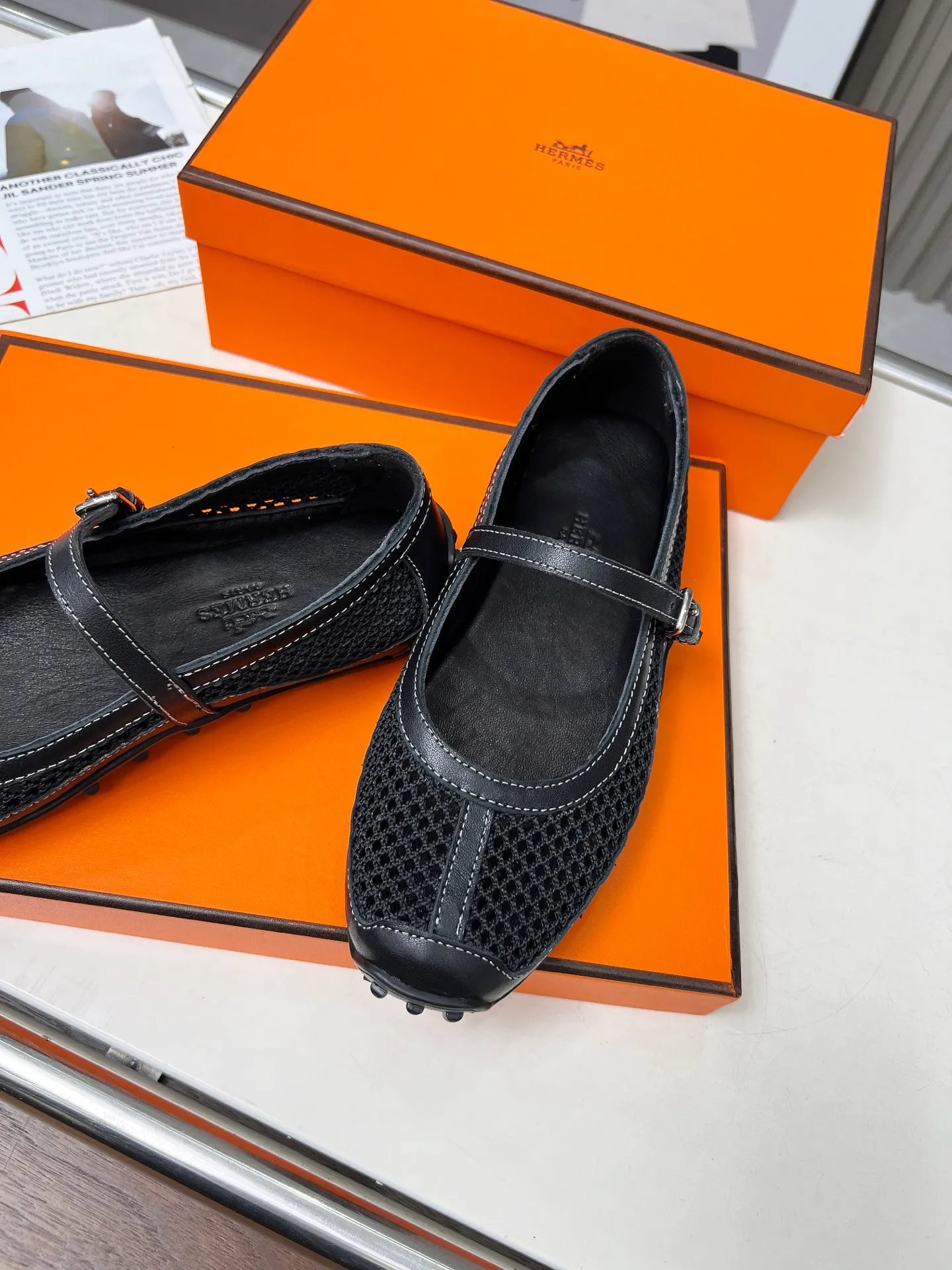 👟👟Ex-factory price 480👟👟Hermes New model! Original development, top layer cowhide! New crafting grid! In sheepskin, sheepskin padding! 35-41 yards